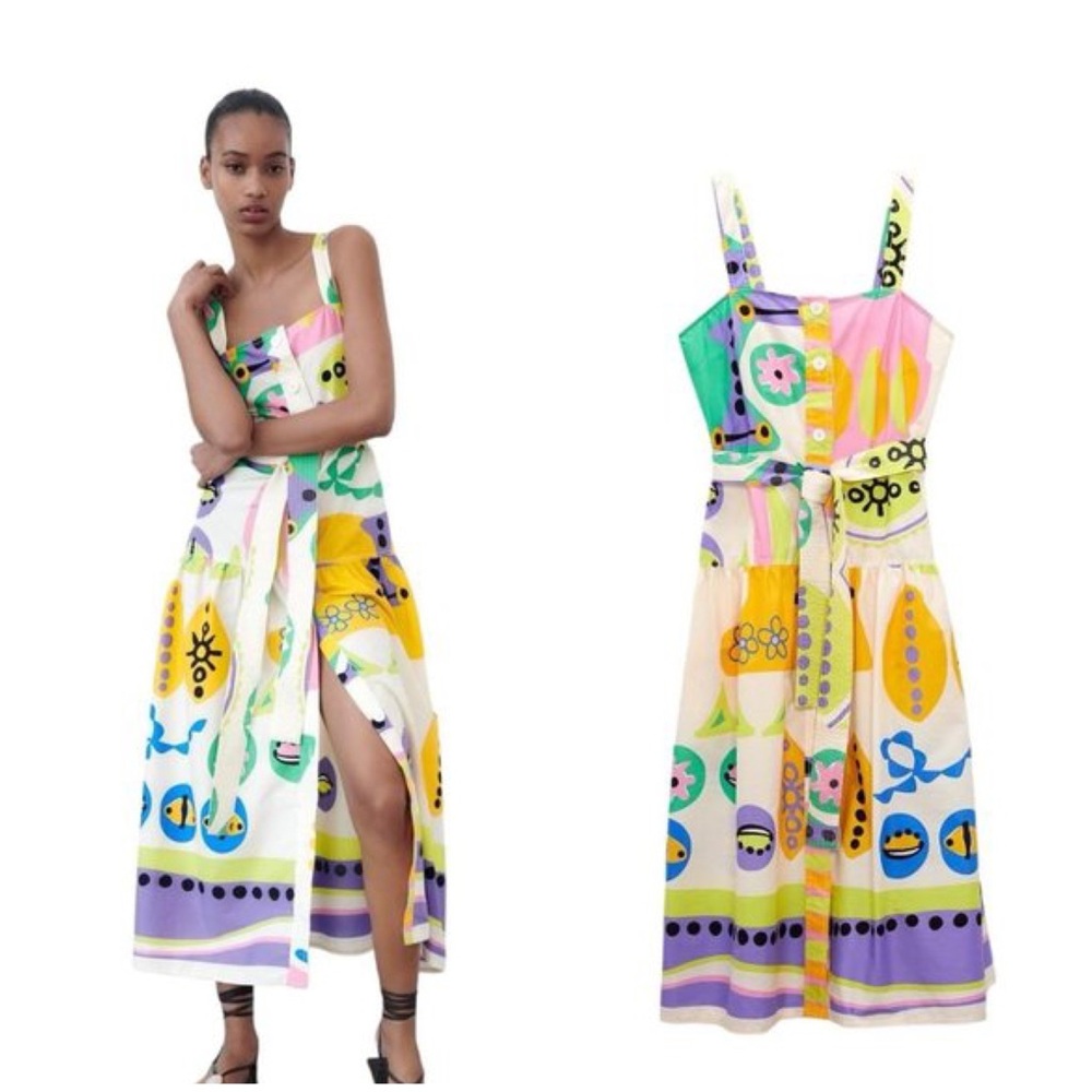 ZARA ~ PRINTED MIDI DRESS